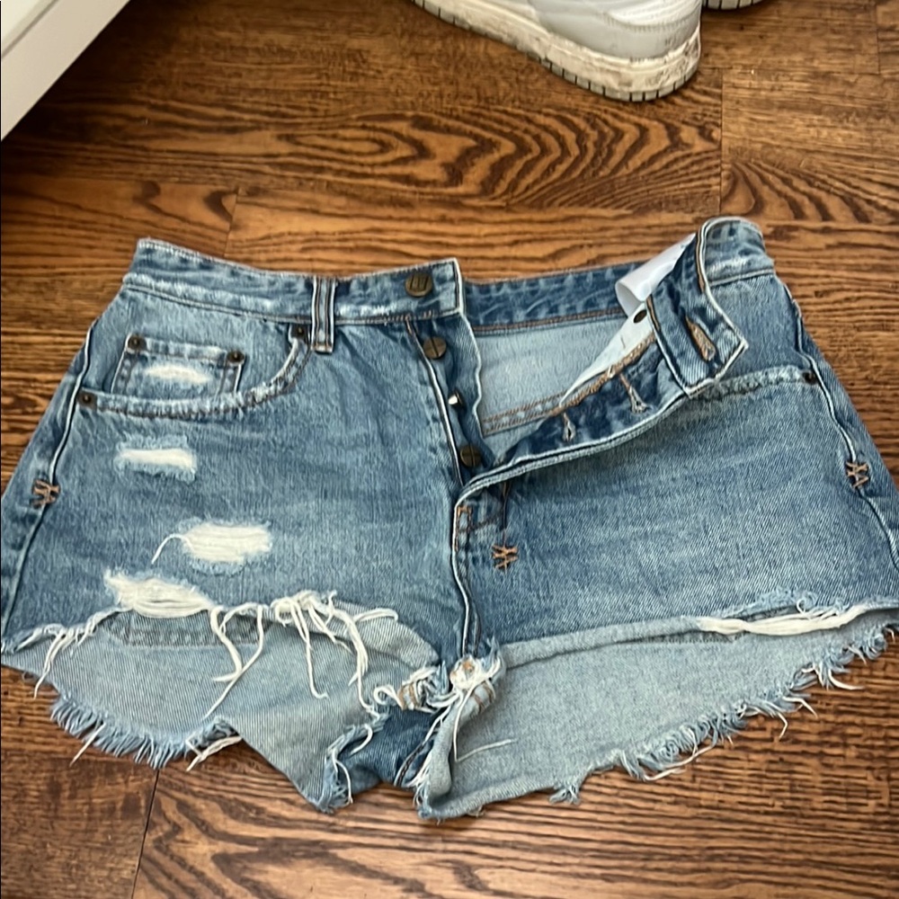 Ksubi Light Blue Distressed Denim Cutoff Shorts size 27 - Picture 4 of 6